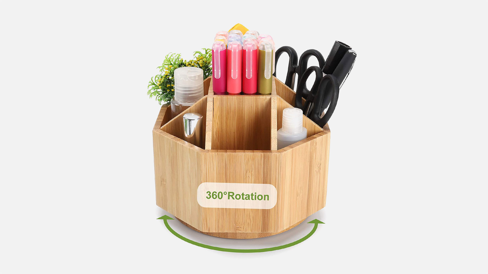 Maydear Bamboo Pen Holder: Desk Organizer