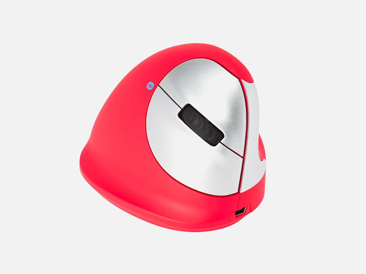 R-Go-Tools Bluetooth Vertical Ergonomic Mouse: Red, Rechargeable