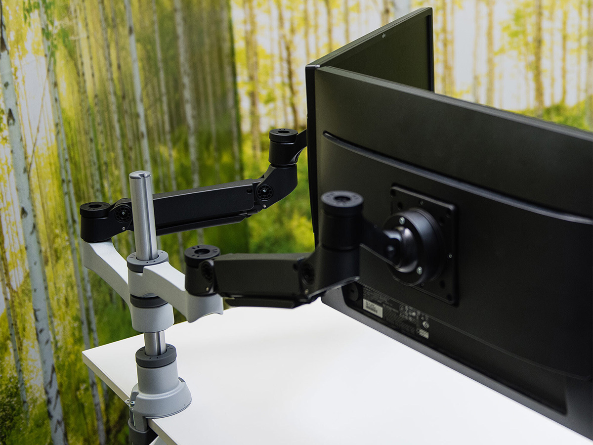 R-Go-Tools Caparo 4 D2 Circular Gas Spring Monitor Arm: Ergonomic