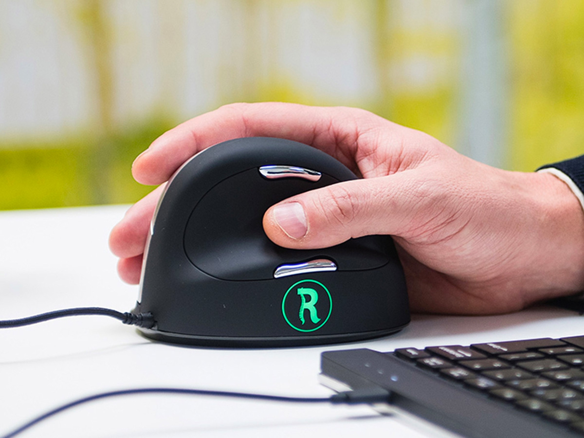 USB Wired Vertical Ergonomic Break Mouse, Anti-RSI Software