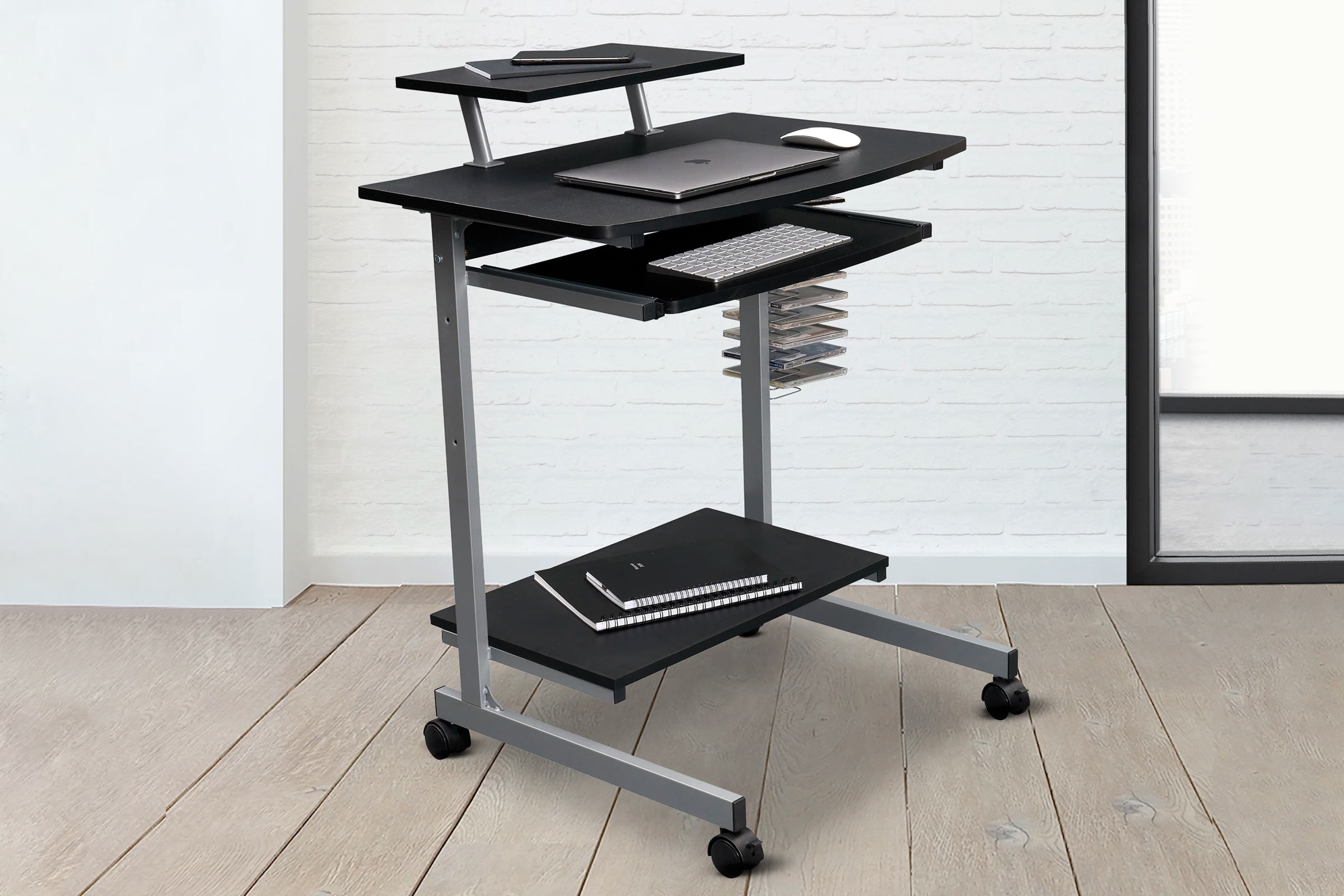 Techni Mobili Compact Computer Cart With Storage