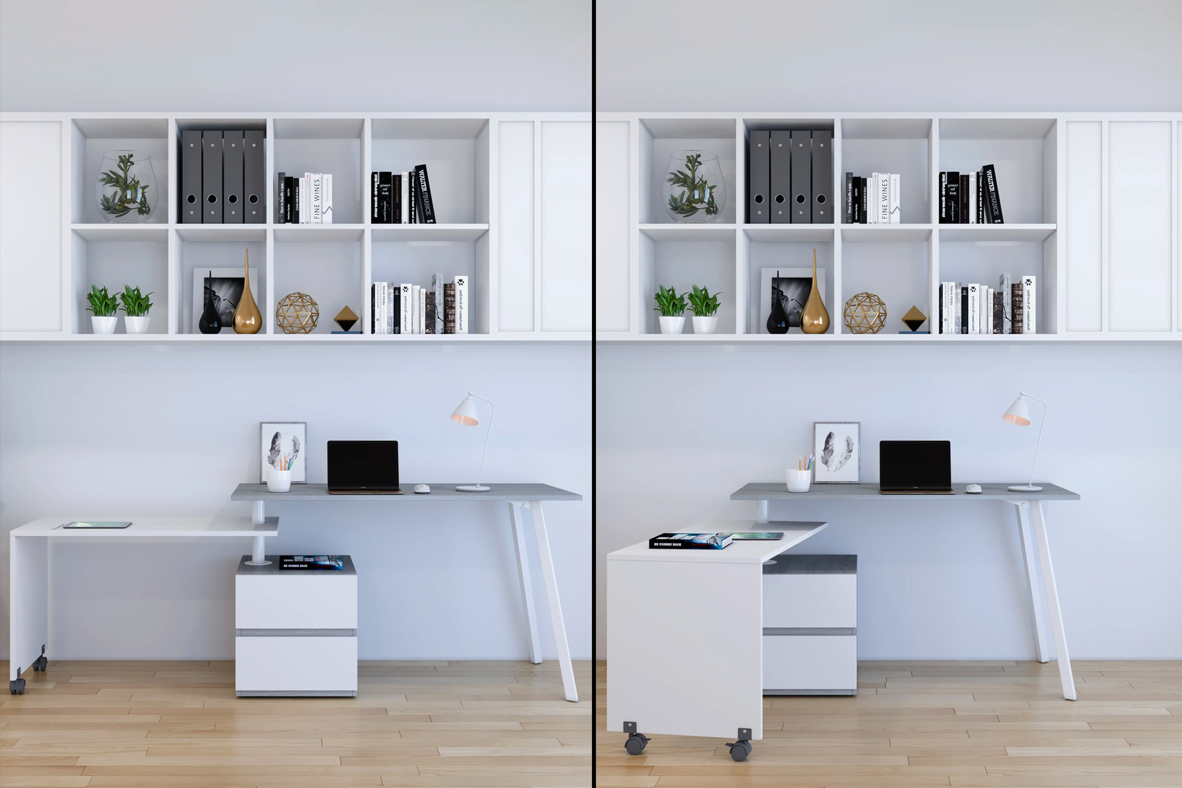 Techni Mobili Rotating Multi-Positional Modern Desk