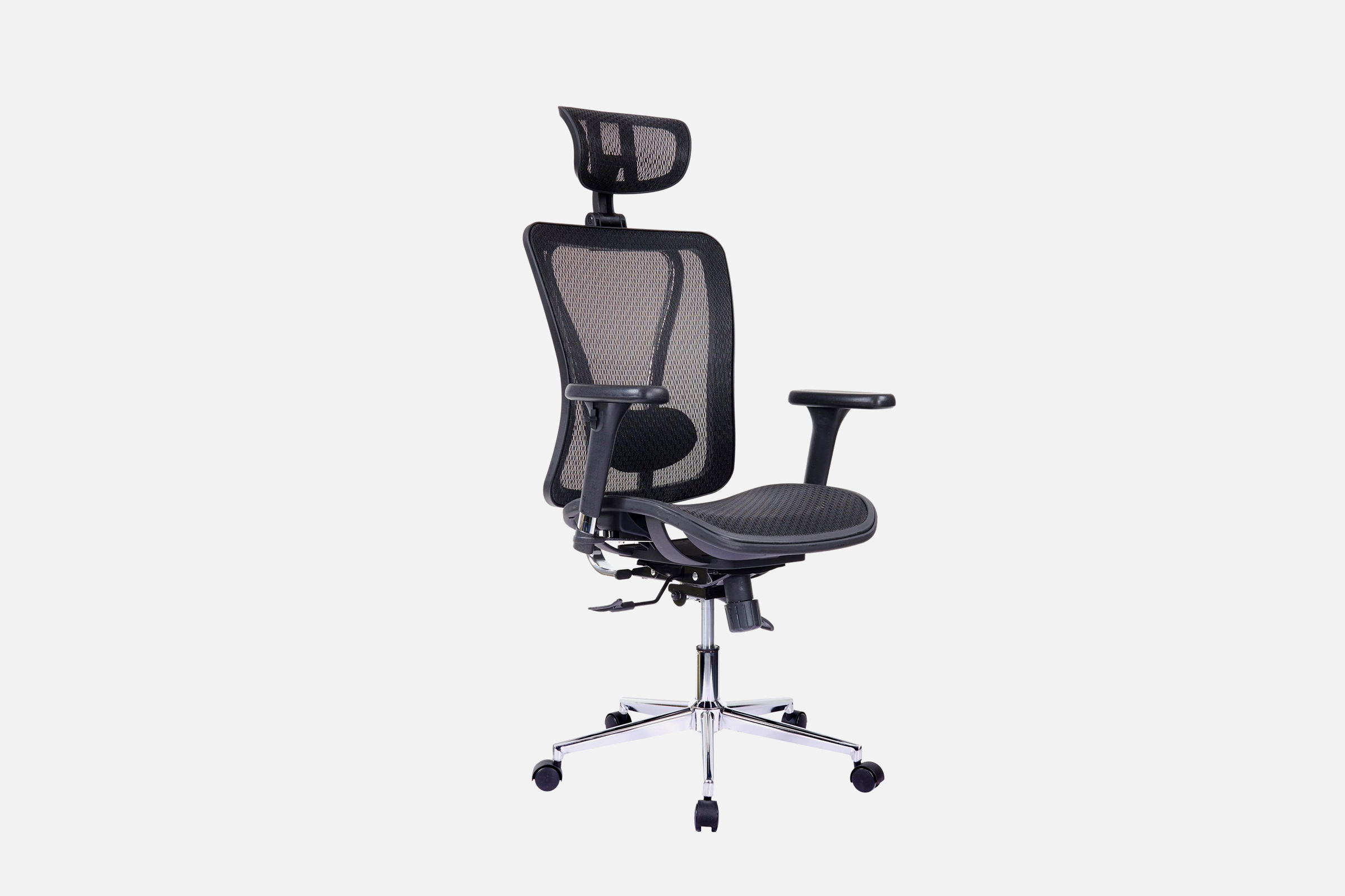 Techni Mobili Executive Mesh Office Chair: Steel Chrome Base