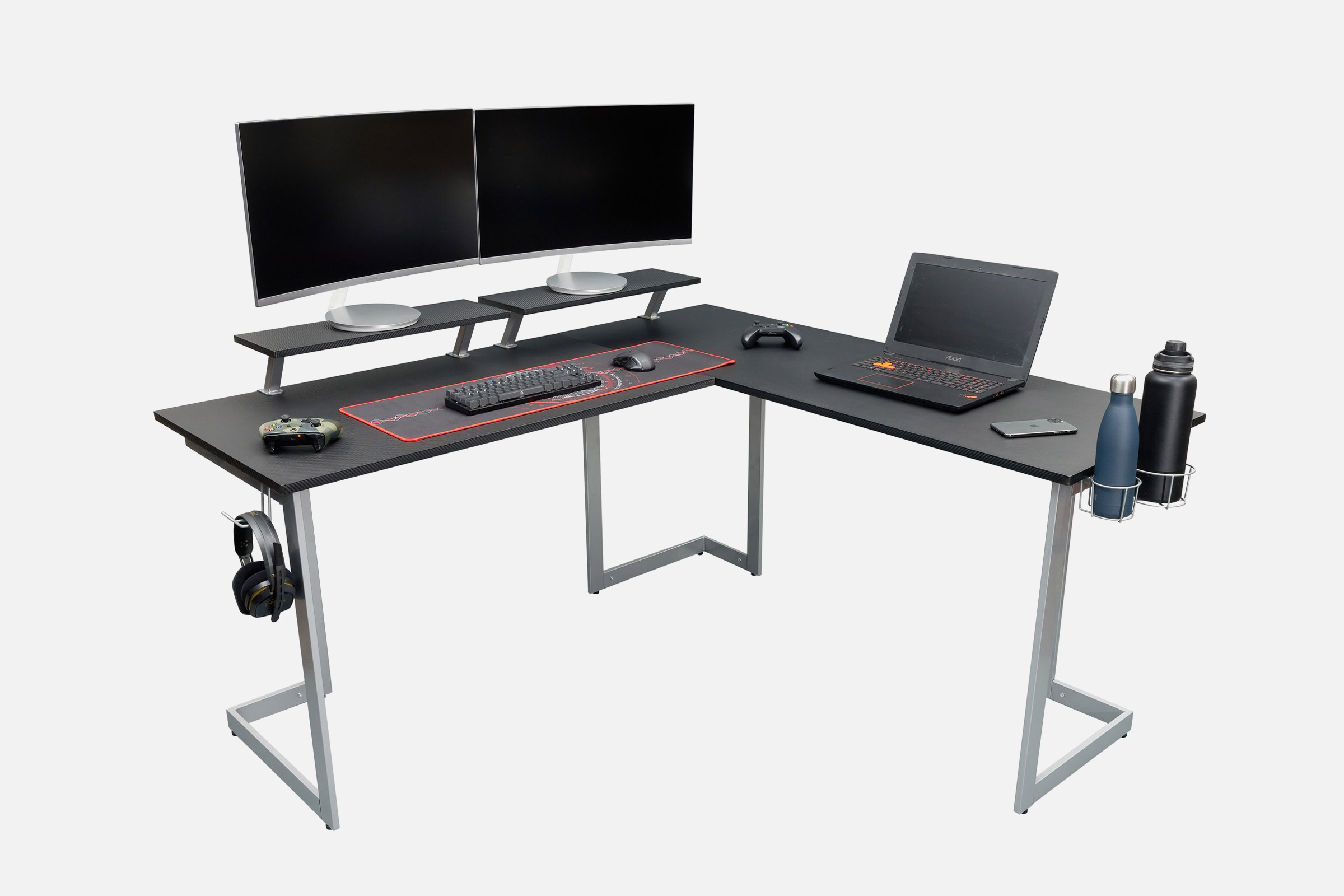 Techni Mobili Warrior L-Shaped Gaming Desk