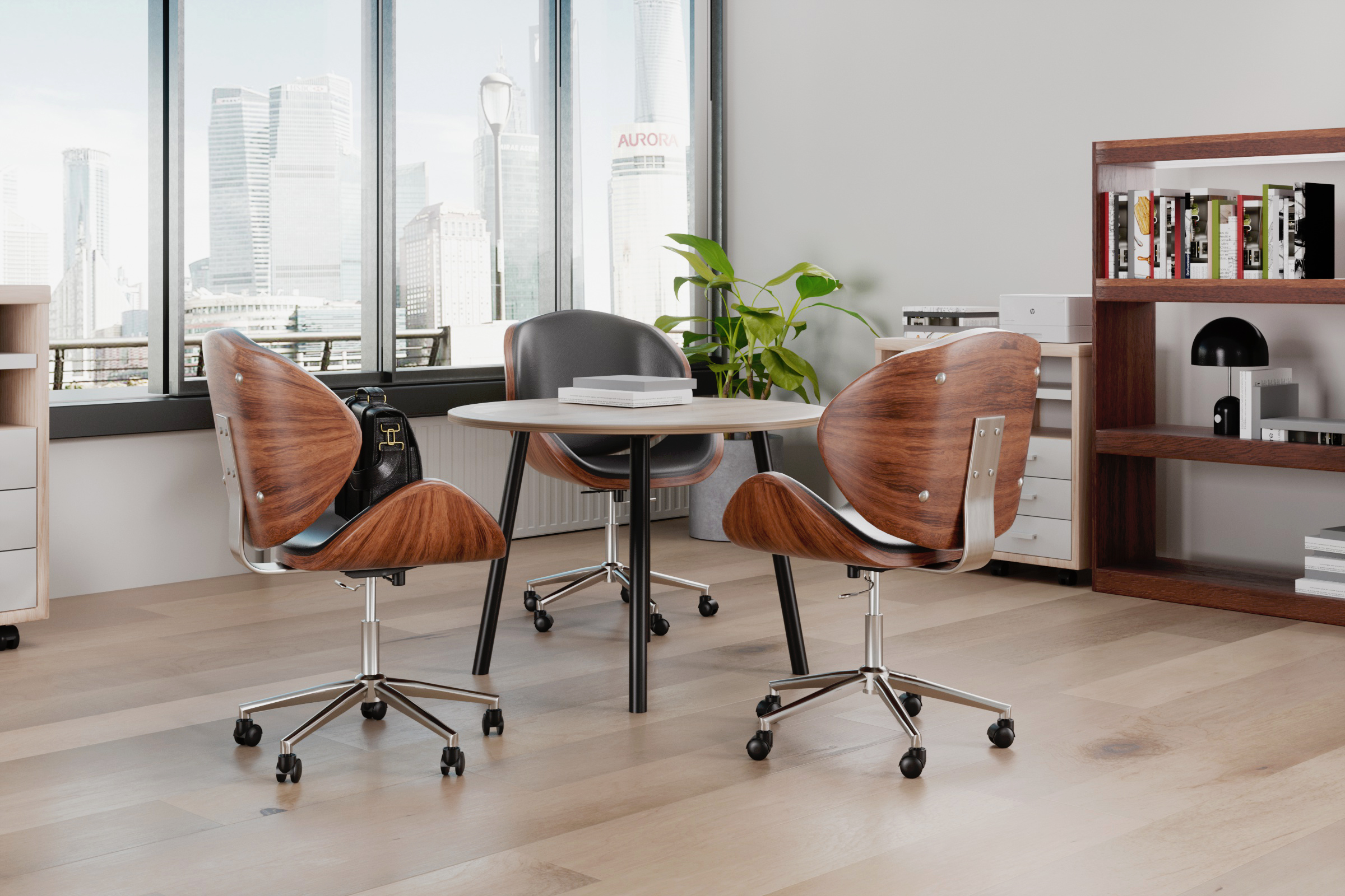 Skyline Decor Ambrosio Chair: Black Leather