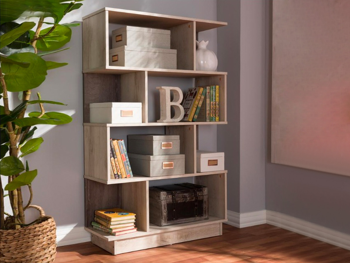 Skyline Decor Teagan Modern and Oak: Display Bookcase
