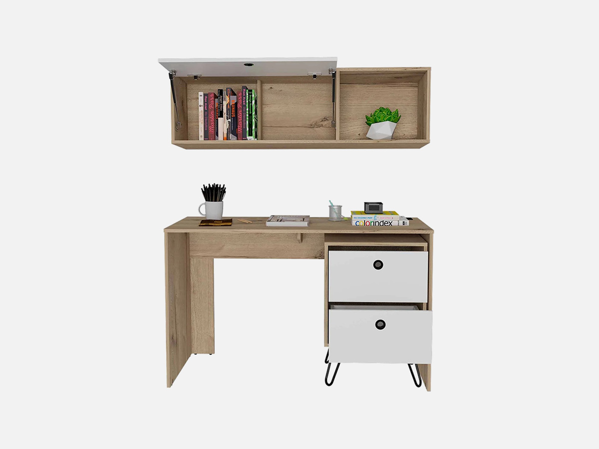 FM FURNITURE Cartagena Office Set: Desk surface 47.6" W x 19.6" D