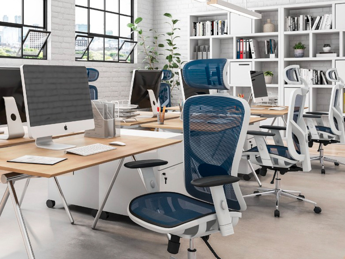 Trio Supply House Executive Mesh Office Chair: With Arms, Headrest