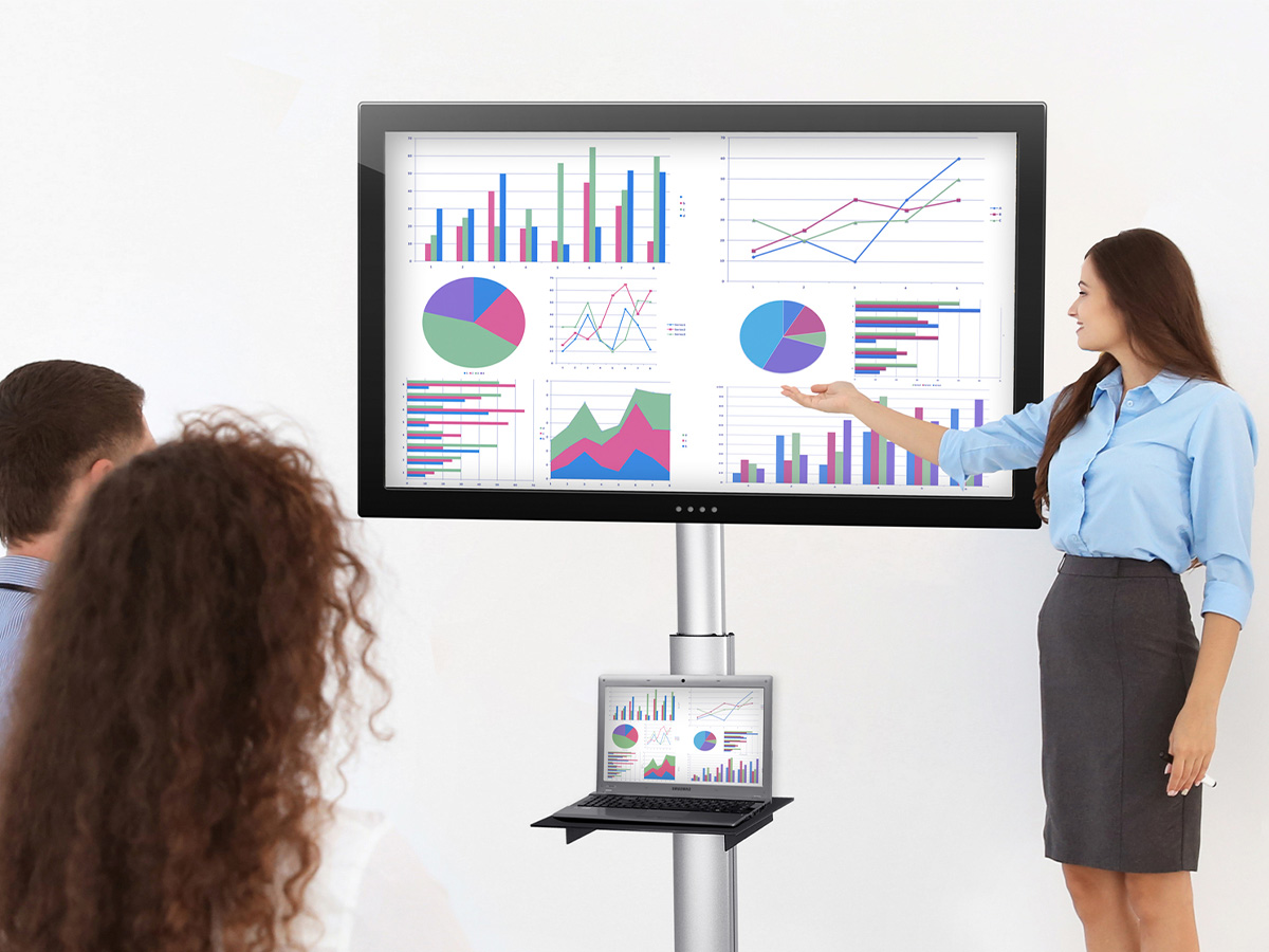 Mount-It! Height Adjustable Rolling TV Stand