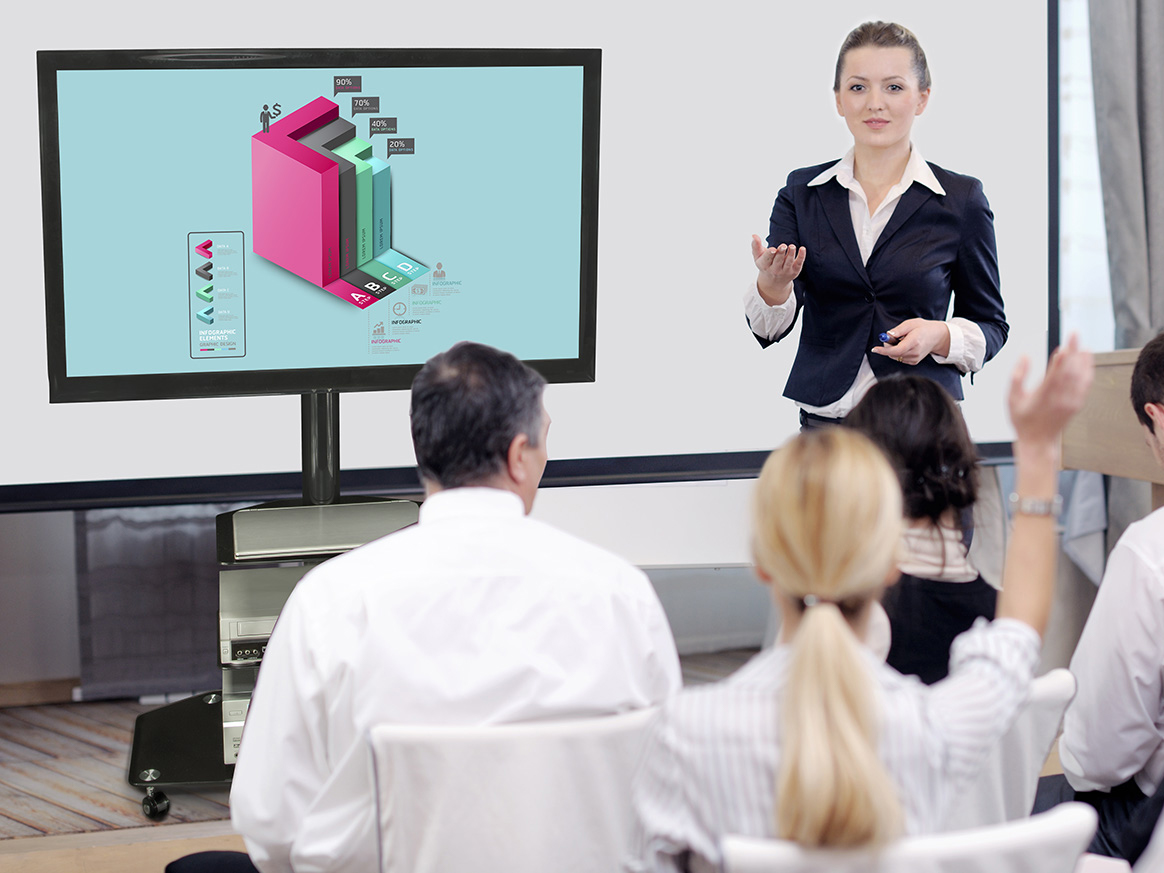 Mount-It! TV Mobile Cart with Three Shelves