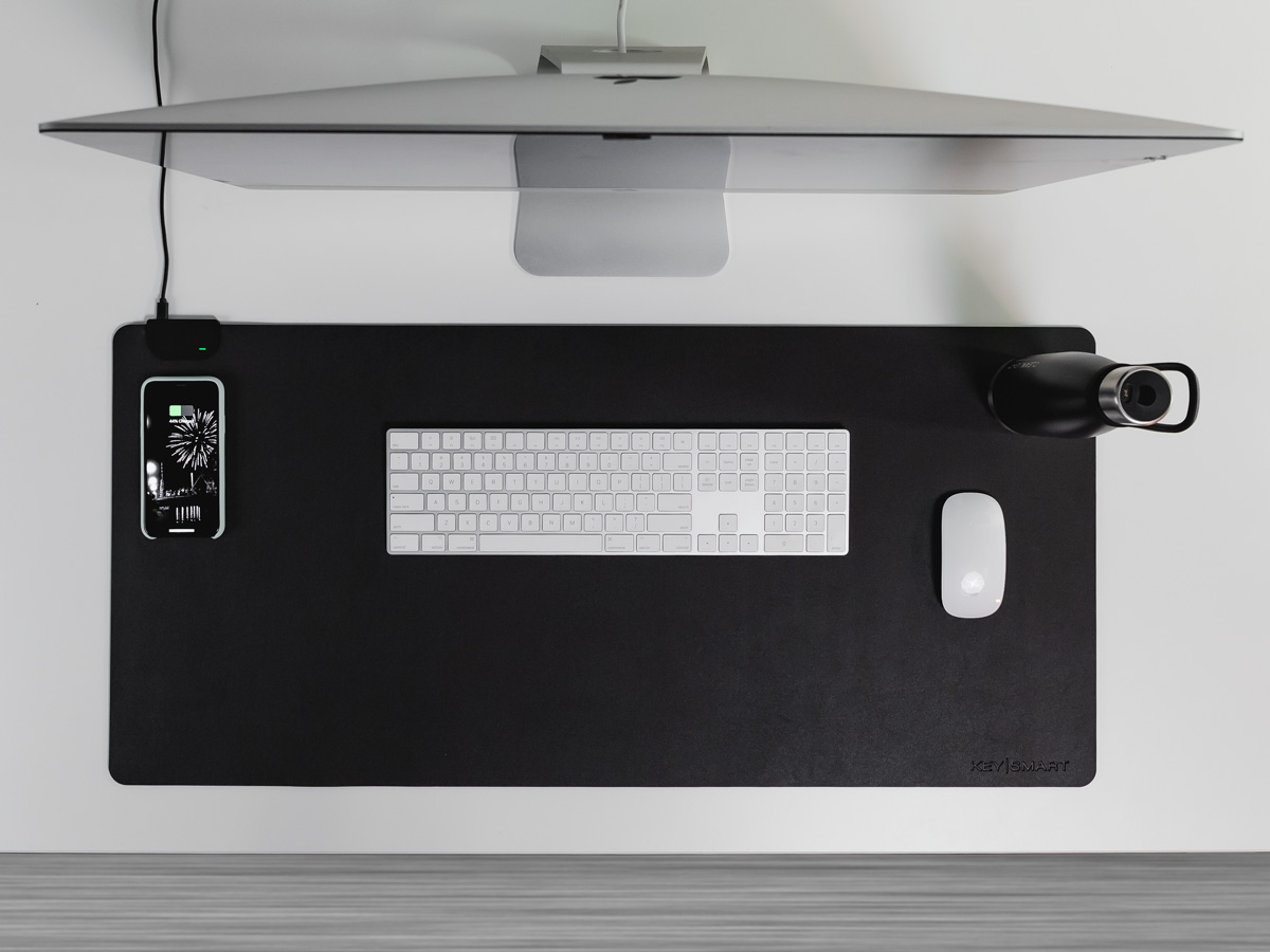 Black TaskPad Wireless Charging Desk Pad