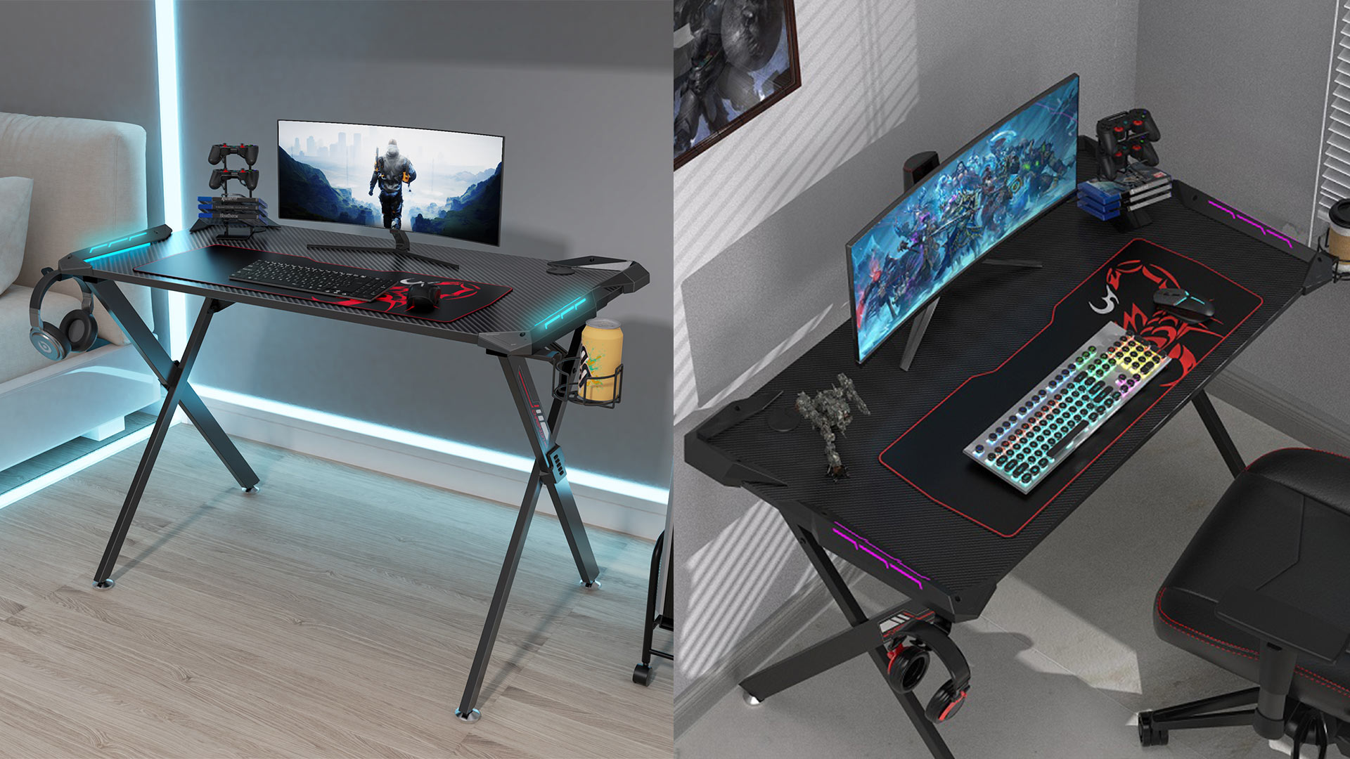 EUREKA X1S X-Shaped Gaming Desk