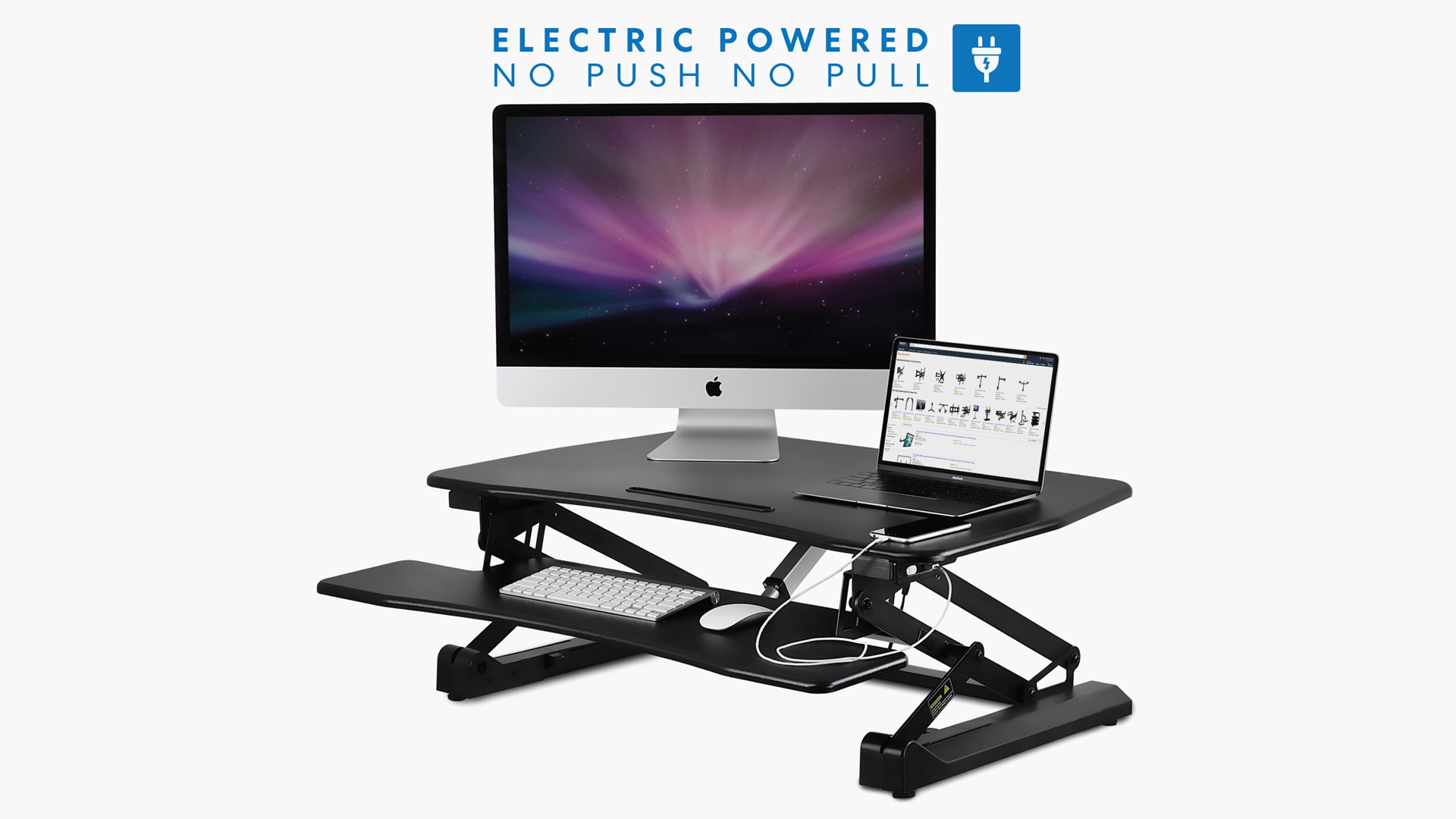 Mount-It! Electric Desk Converter with Built In USB Port