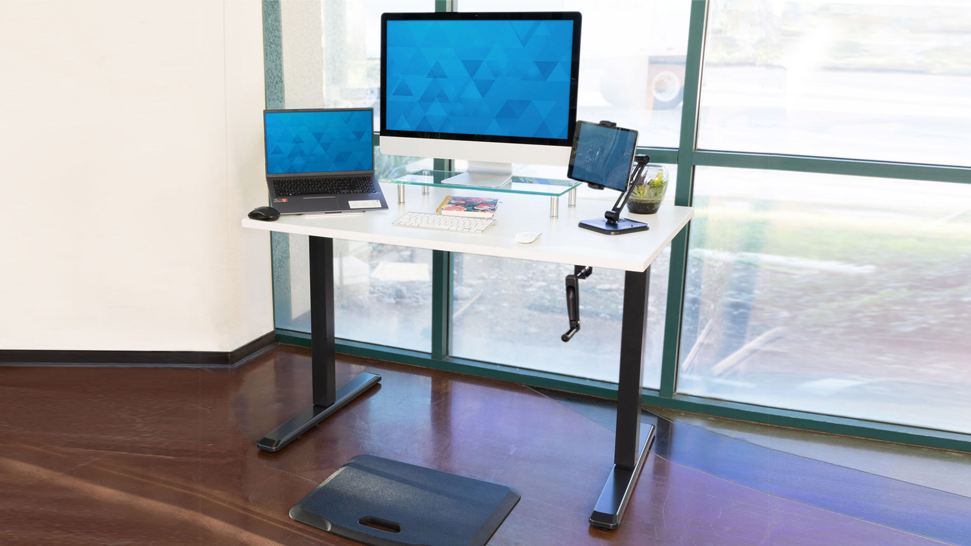 Mount-It! Manual Standing Desk by Mount-It!: Hand Crank Control