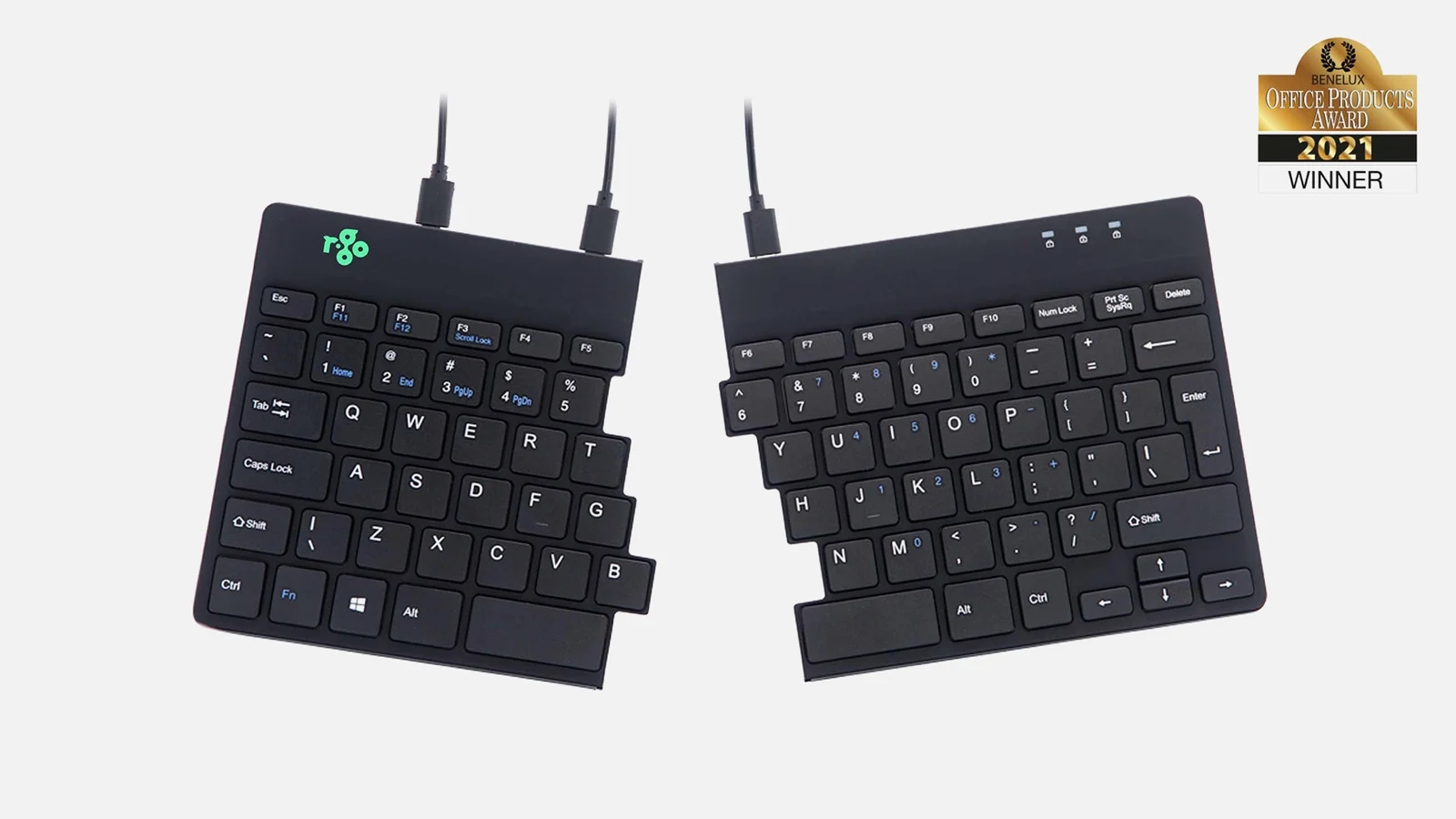 R-Go-Tools Split Ergonomic Keyboard, QWERTY (US), Black, Wired USB - Autonomous.ai