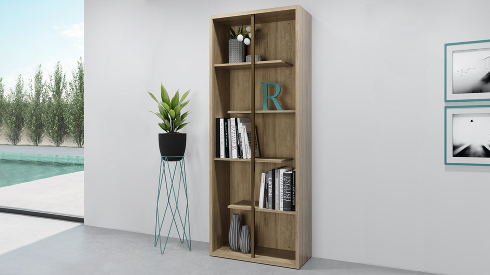 Trio Supply House Standard 5-Tier wooden bookcase
