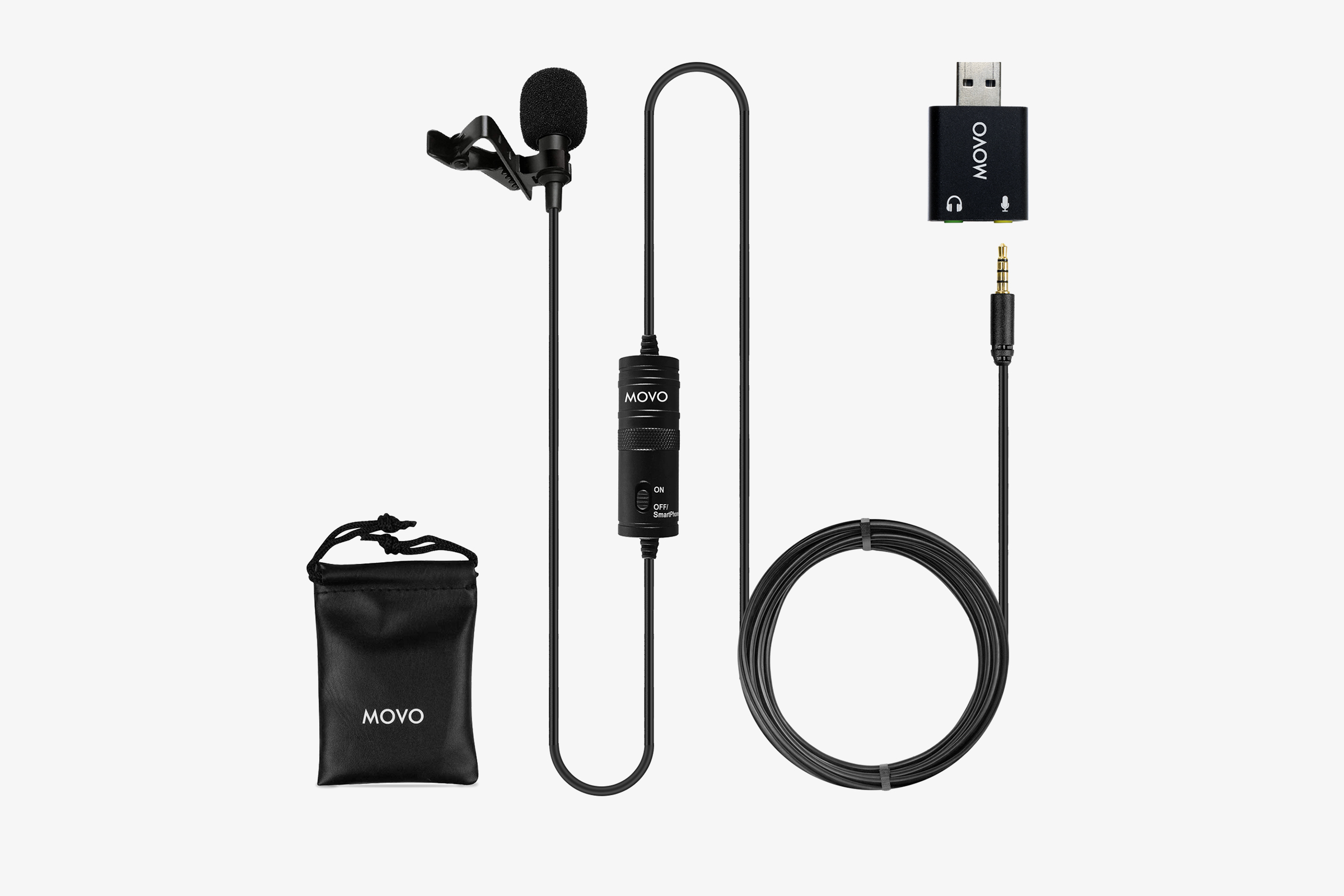 Movo LV1-USB-II Universal Lavalier Microphone with USB Adapter for  Recording Video, Vlogs, Podcasts, Interviews, Livestreams - Professional  Lapel Mic