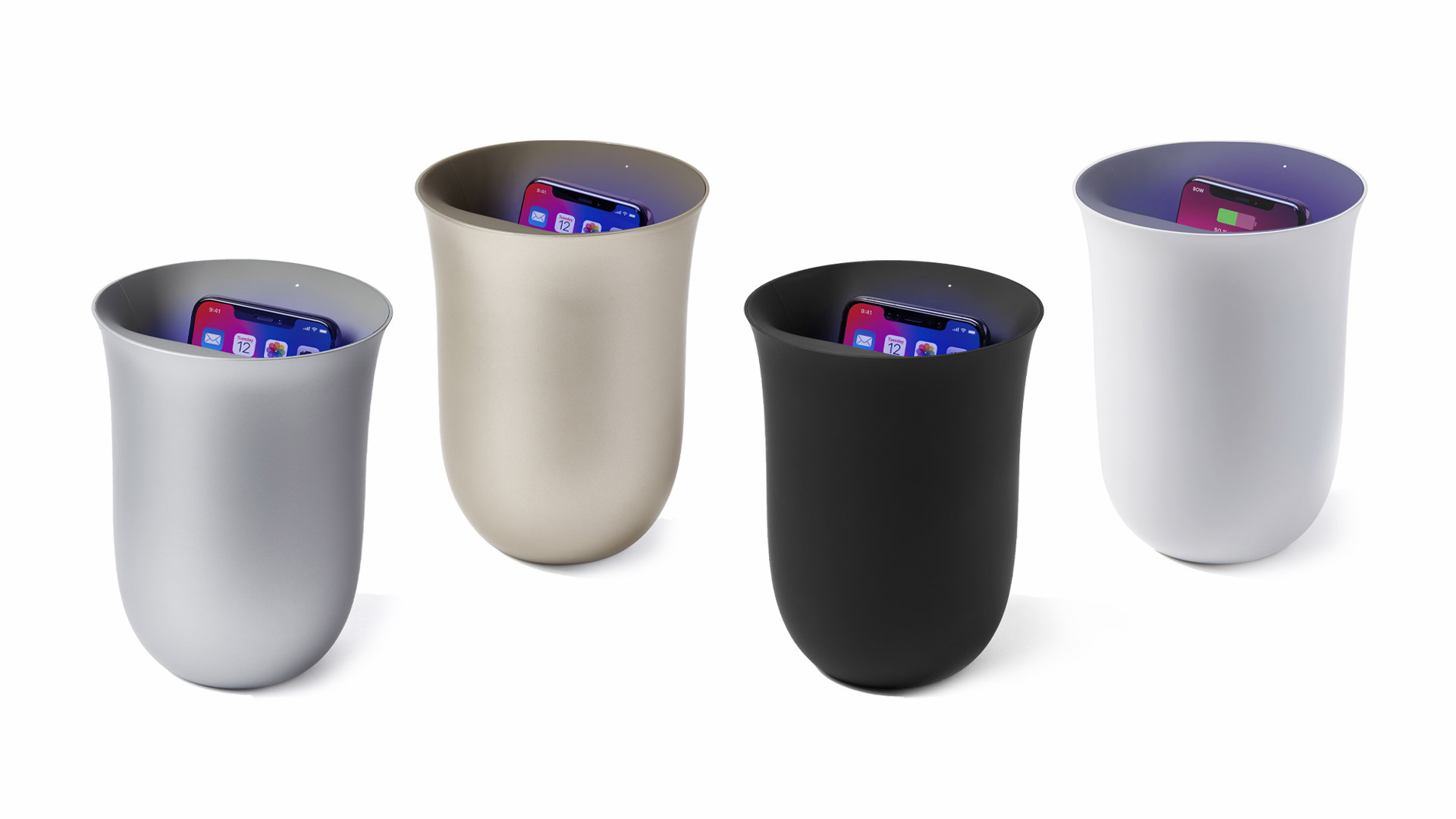 The Lexon Oblio wireless charger  UV cleaner is très chic.